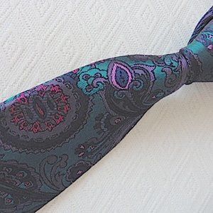 ROBERT TALBOTT blue paisley ENGLISH SILK TIE
